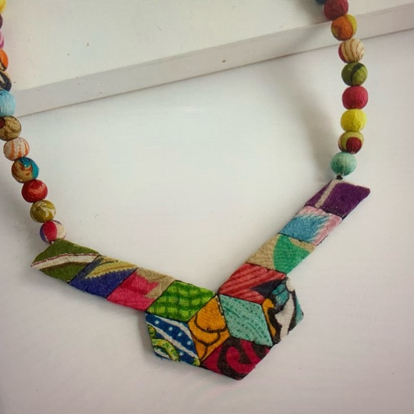 Kantha Stained Glass Necklace - Picture 2 of 4